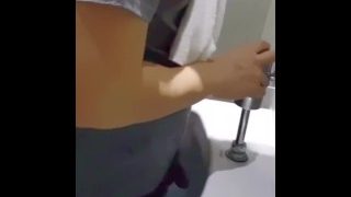 Handsome Asian Male Pissing Peeing Public Urinal Uncut Cock Dick